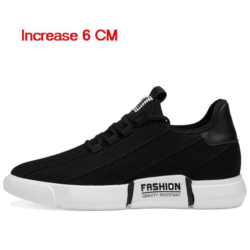 black 6cm Новинка; повседневные сетчатые кроссовки; обувь, увеличивающая рост; дышащая обувь, увеличивающая рост; высота 8 см; Мужская Уличная обувь для отдыха - Цвет: black 6cm