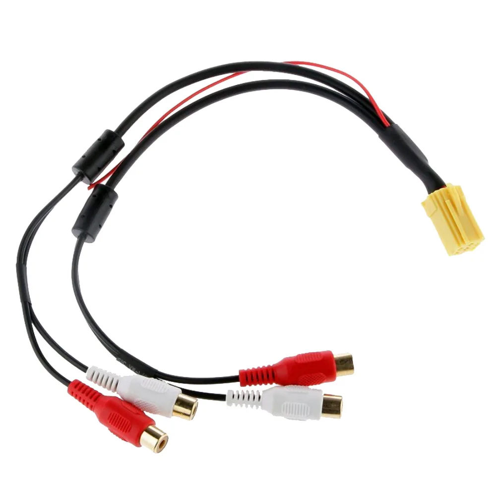 Dewtreetali Mini 6 Pin ISO адаптер Aux линейный выход кабель 4 RCA разъем для VW Seat Skoda VDO Audi Ford сабвуфер