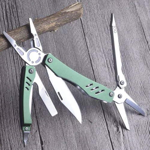 Green King Sea EDC Мультитул плоскогубцы-ножницы складной нож инструменты для выживания плоскогубцы карманные походные рыболовные комбинированные плоскогубцы отвертка Биты - Цвет: Green