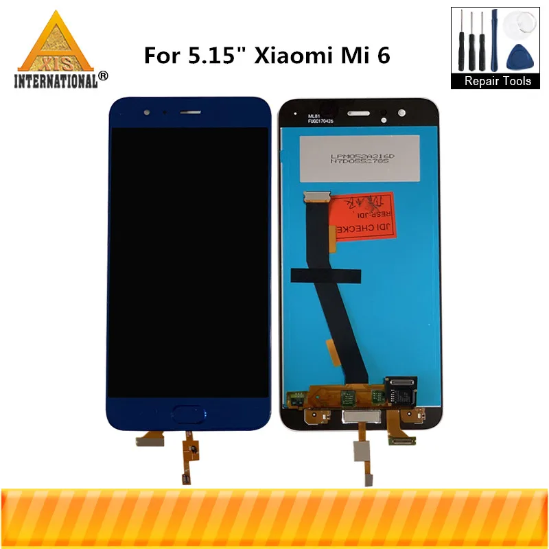 Axisinternational для 5,1" крепление для спортивной камеры Xiao mi 6 M6 mi 6 с технологией сканирования отпечатков пальцев ЖК-дисплей Экран дисплея+ сенсорный экран Панель аналогово-цифровой преобразователь для mi 6 mi 6 mi 6 Дисплей