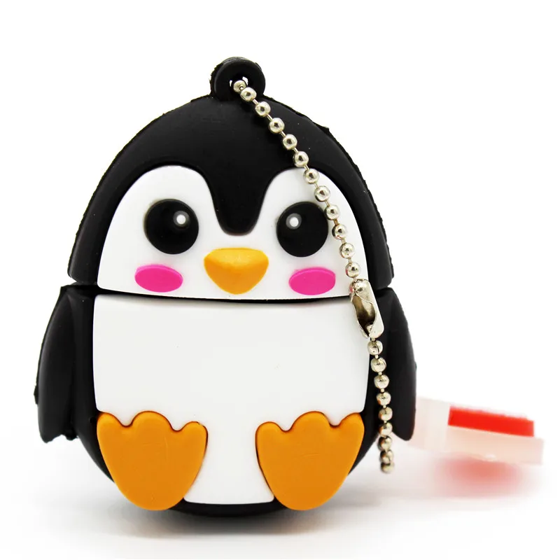 White Usb флеш-накопитель KING SARAS 64 GB с мультяшным пингвином совой лисой usb 2,0 4 GB 8 GB 16 GB 32 GB флешка, подарок - Цвет: White