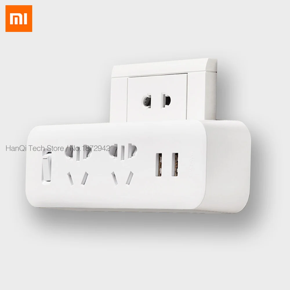 Xiaomi Mijia Мощность полосы конвертер Портативный Подключите зарядное устройство адаптер для Офис 5V 2.1A 2 розетки с 2 портами(стандарт быстрой зарядки H20