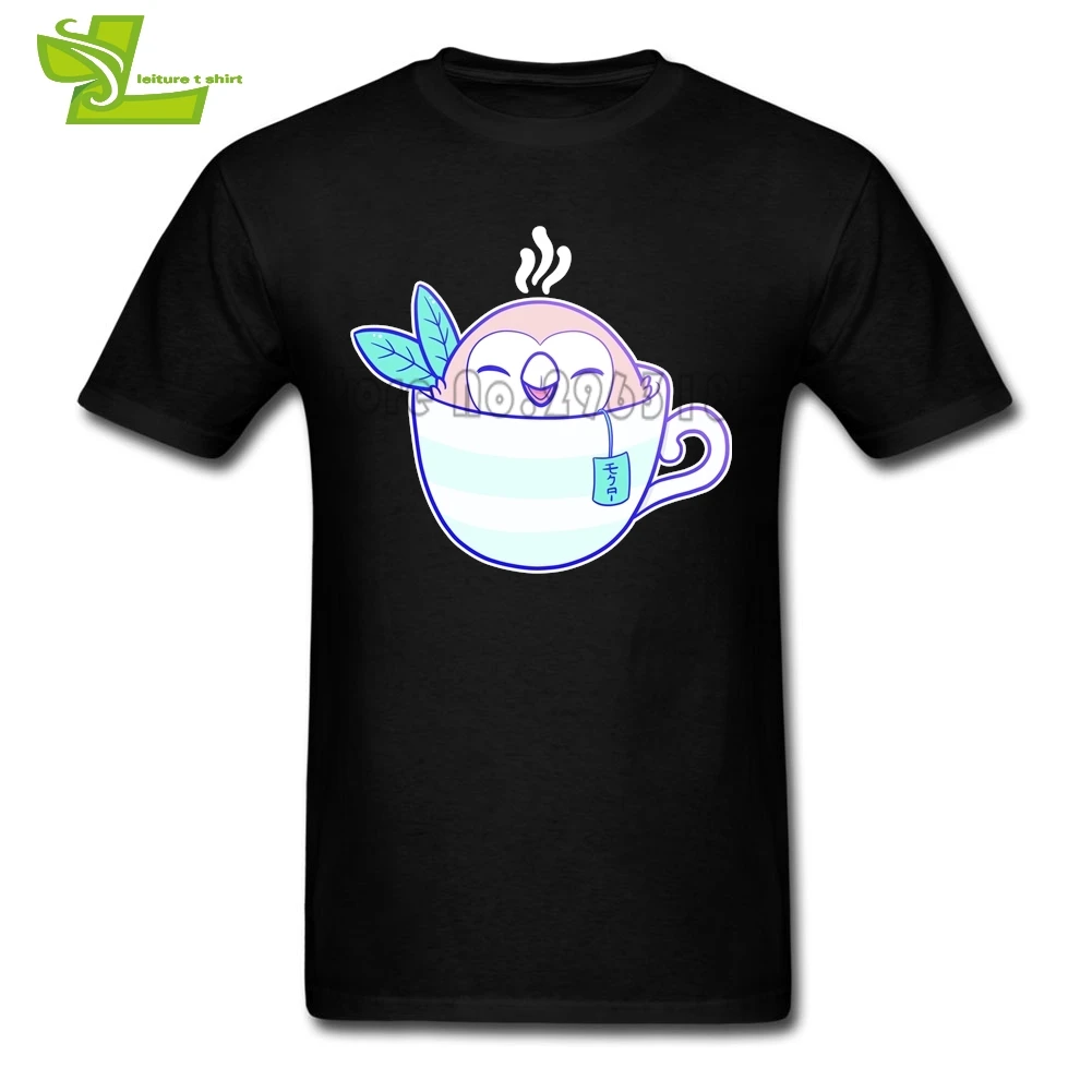 Футболка Rowlet Tea мужская с рисунком аниме повседневный Свободный Топ летняя