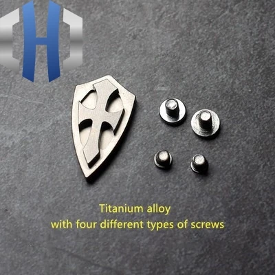 C Titanium alloy EDC крест с винтовым щитом титановый сплав медь латунь фонарик клип складной нож кулон аксессуары нож бусины - Цвет: C Titanium alloy