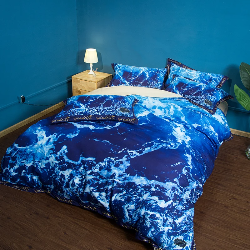 Комплект постельного белья с принтом Океан классная 3D печати пододеяльник набор