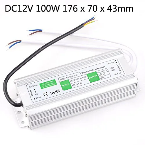 DC 12v 10w 15W 20W 30W 36W 50W 60W 80W 100W Трансформатор драйвер питания Led свет водонепроницаемый