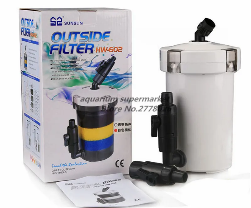 

HONGYI 1 piece SUNSUN aquarium filter ultra-quiet external aquarium filter bucket 220V/6W/HW-602/HW-603/HW-602B/HW-603B