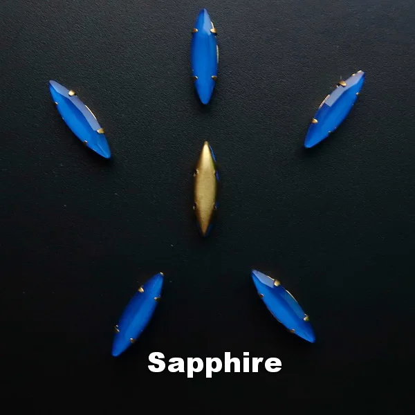 A7 Sapphire Золотой Коготь 50 шт/п 4*15 мм желе конфеты AB стекло кристалл Наветт Маркиза Форма пришить стразы кристаллы одежды diy - Цвет: A7 Sapphire