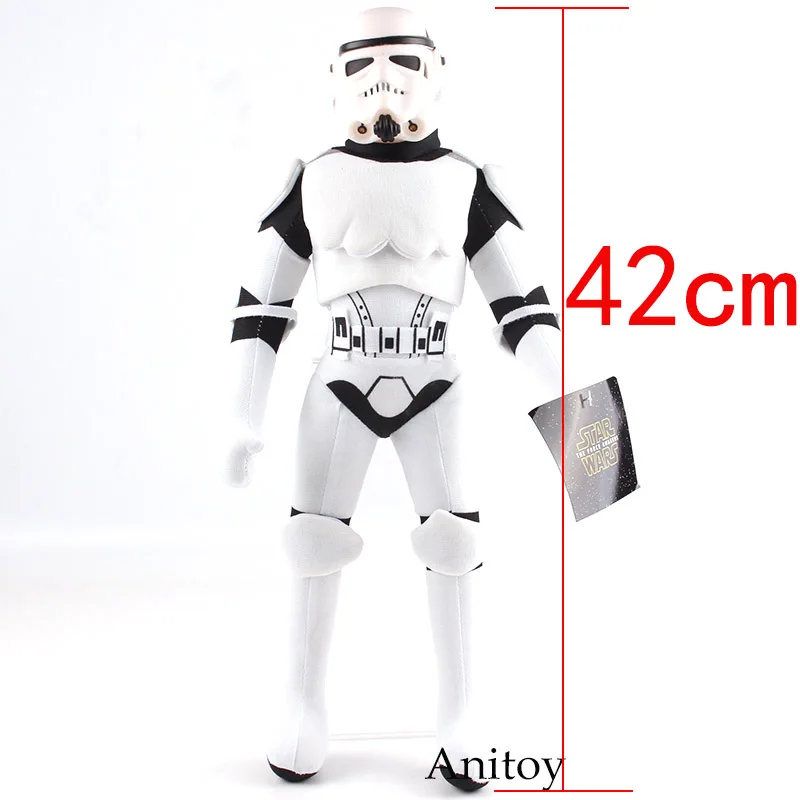 Stormtrooper Звездные войны плюшевые игрушки Дарт Вейдер йода Рыцарь Джедай Плюшевые игрушки Мягкая ткань мягкие куклы Рождественский подарок на день рождения 35-43 см - Цвет: Stormtrooper