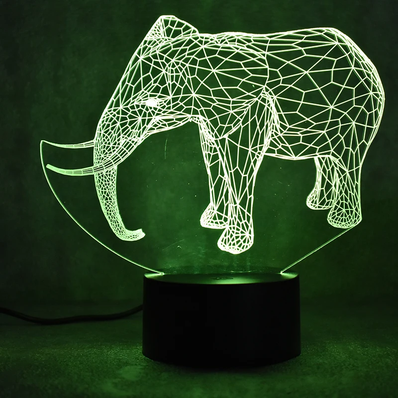 Светодиодный визуальный 3D светильник с USB креативный в виде животных подарок