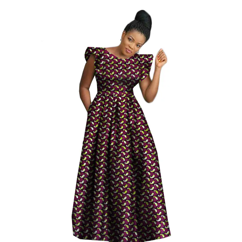 Африканские платья для женщин 2019 наборы халат воск Африканский без рукавов