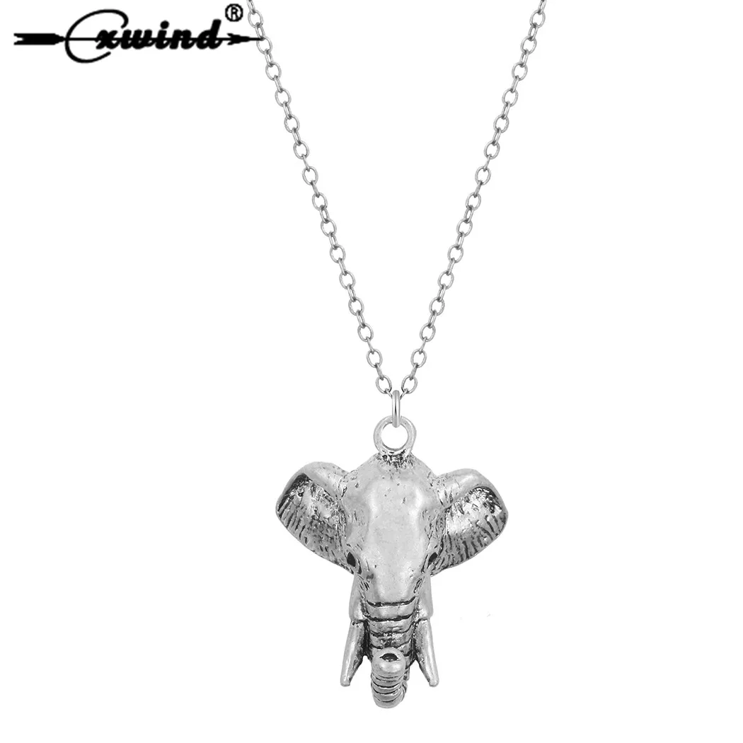 

Cxwind Fashion New 3D Elephant Necklaces Jewelry Statement Maxi Retro Jungel Elephant Choker Necklace Chain Pendant Collar Women