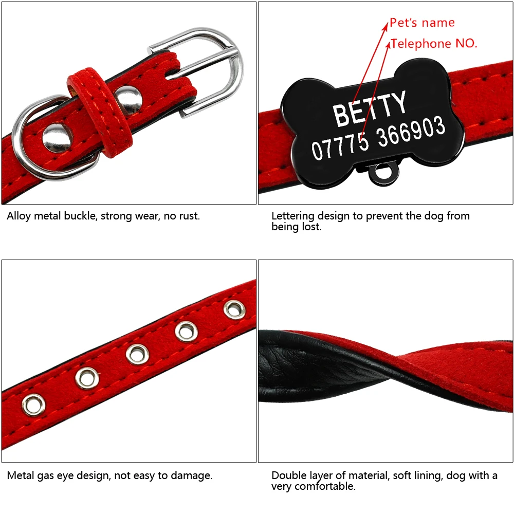 Мягкий ошейник для собак и кошек с колокольчиком персонализированные защитные