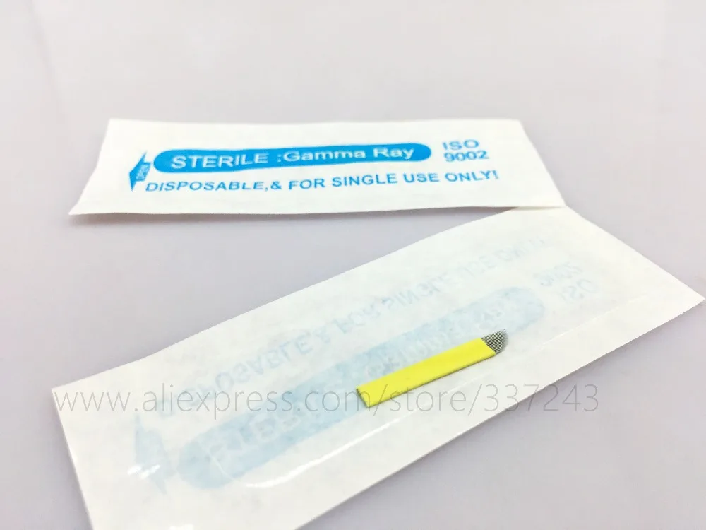 500 штук 14 Pin микроблейдинг игла для бровей Mac Макияж 3d ручки макияж крючком иглы