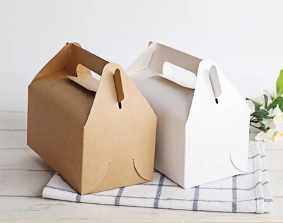 20 шт./лот оптовая крафт бумага коробка для торта с ручкой коричневая свадебная