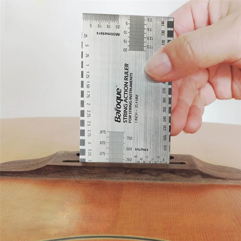 

String Action Gauge Ruler Baroque Guitar Bass String Pitch Luthier Tool for String Instruments