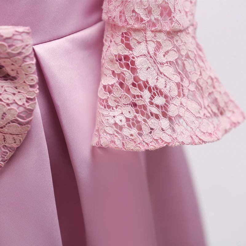 Розовое платье кружевное принцессы с цветочным рисунком для девочек коллекция