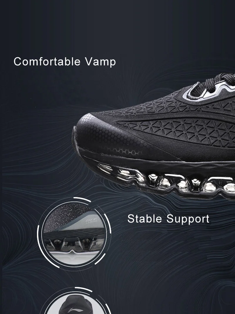 Li-Ning мужские кроссовки для бега с пузырчатой дугой, с воздушной подушкой, с подкладом из ТПУ, спортивная обувь, светильник, кроссовки ARHN005 XYP872