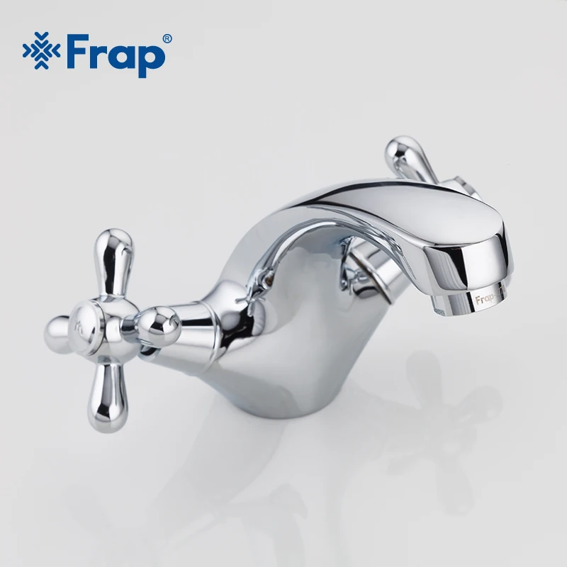 Латунный Смеситель для ванной FRAP кран раковины в туалете с двойной ручкой 1