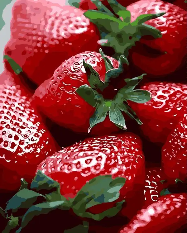 Набор для рисования по номерам на холсте с клубничным рисунком|picture drawing|decorative