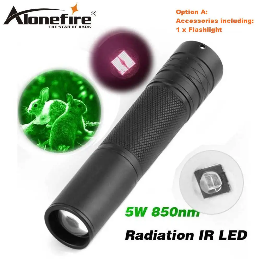 Бежевый AloneFire IR01 поступление 850nm инфракрасный ИК-фонарик лампа ночного видения алюминиевый Linterna светодиодный фонарь уличный охотничий фонарь Led - Цвет: Бежевый