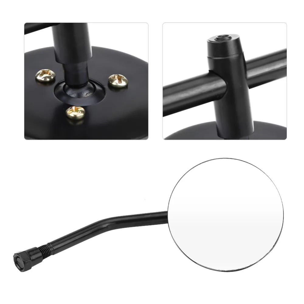 Распродажа 2 шт. Черное круглое зеркало заднего вида для мотоцикла M10 запасные
