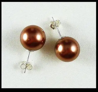 10 mm Pink South Sea Shell Pearl &amp Silver Stud Earrings&gtjewerly free shipping | Украшения и аксессуары