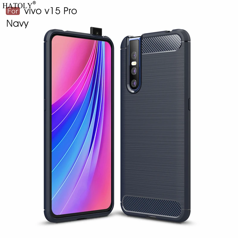 ХАТОЛИ для чехла Capas VIVO V15 Pro - мягкий противоударный чехол из силикона с матовым рельефом для телефона Vivo V15.