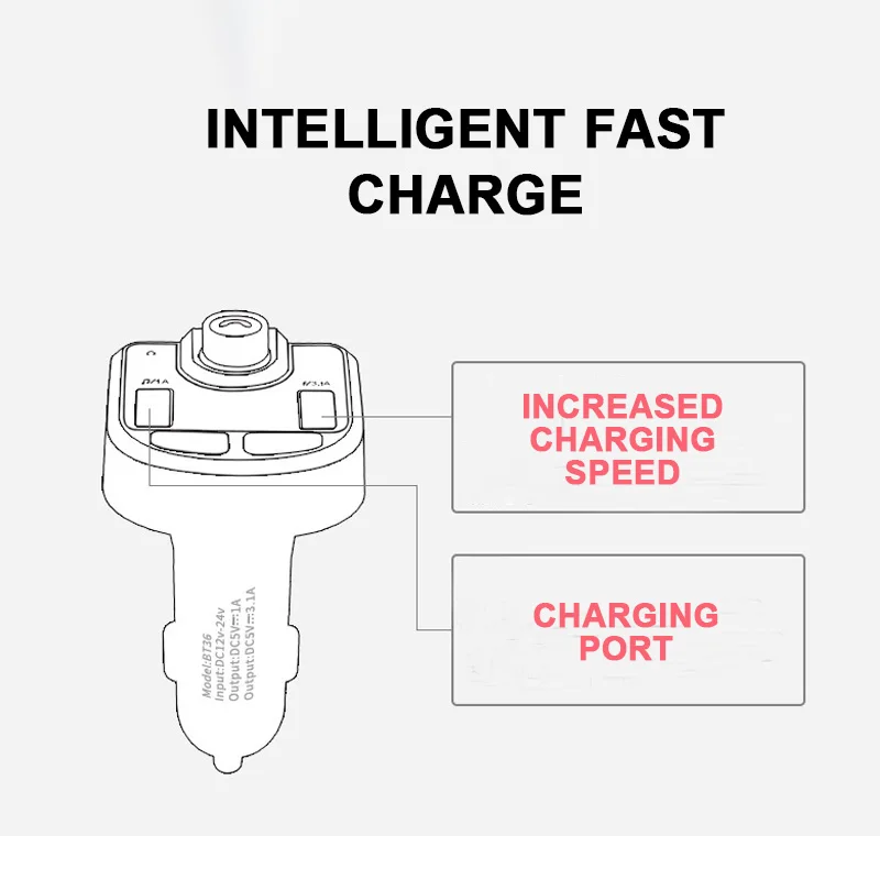 Автомобильный комплект Bluetooth, fm-передатчик, mp3-плеер, светодиодный, двойной USB, 3.1A, быстрое зарядное устройство, дисплей напряжения, музыка, воспроизведение, автомобильные аксессуары