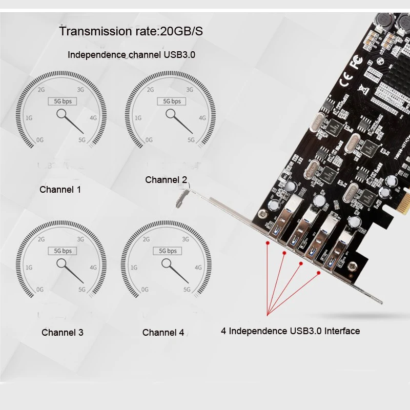 DIEWU 20G PCI Express 4 канала полная скорость USB3.0 карта расширения добавить на карту с NEC для кабельный адаптор TXB058