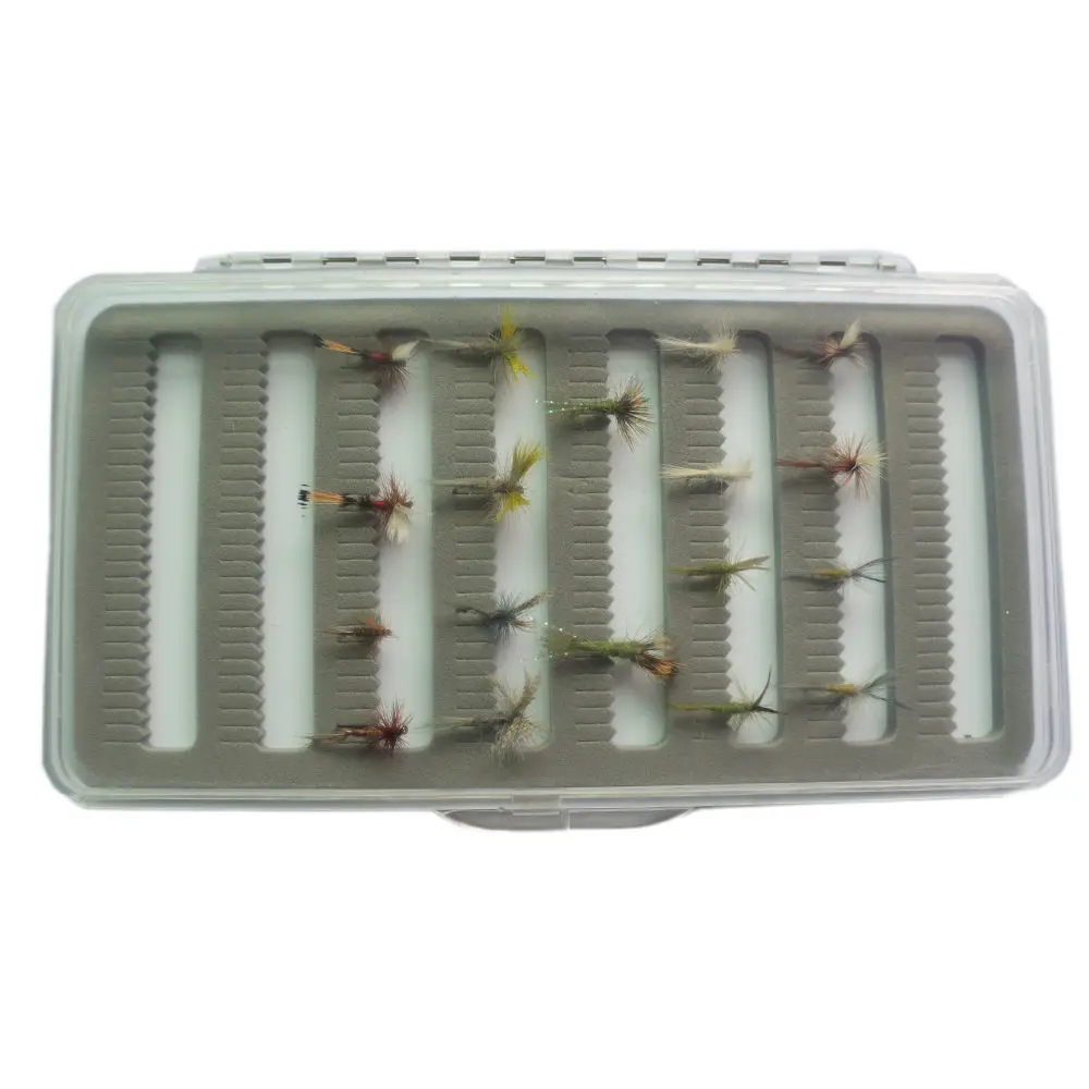 18 pcs With B Box 18 шт. Aventik сухой форель Рыбная Ловля Мух Поденок Мокрый Сухой смешанные Размеры - Цвет: 18 pcs With B Box