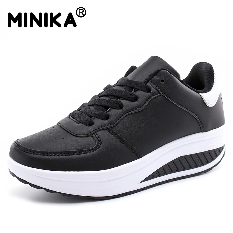 Minika PU And Mesh Casual Swing Breathable Wedges Chaussure Femme Platform Shoes Women Ladies Trainers Sneakers Zapatos Mujer | Обувь