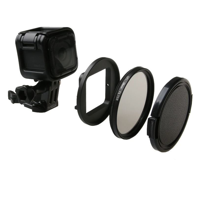 УФ фильтр для объектива 58 мм + переходное кольцо крышка Lente Protector Filtro Go pro Hero 4 5 Session