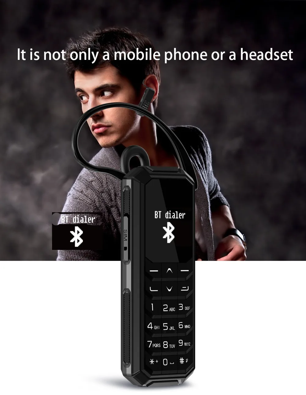 AEKU KK2 маленький мобильный телефон bluetooth dialer беспроводные наушники телефон magic vioce изменение мини мобильный телефон PK BM50 BM70 KK1