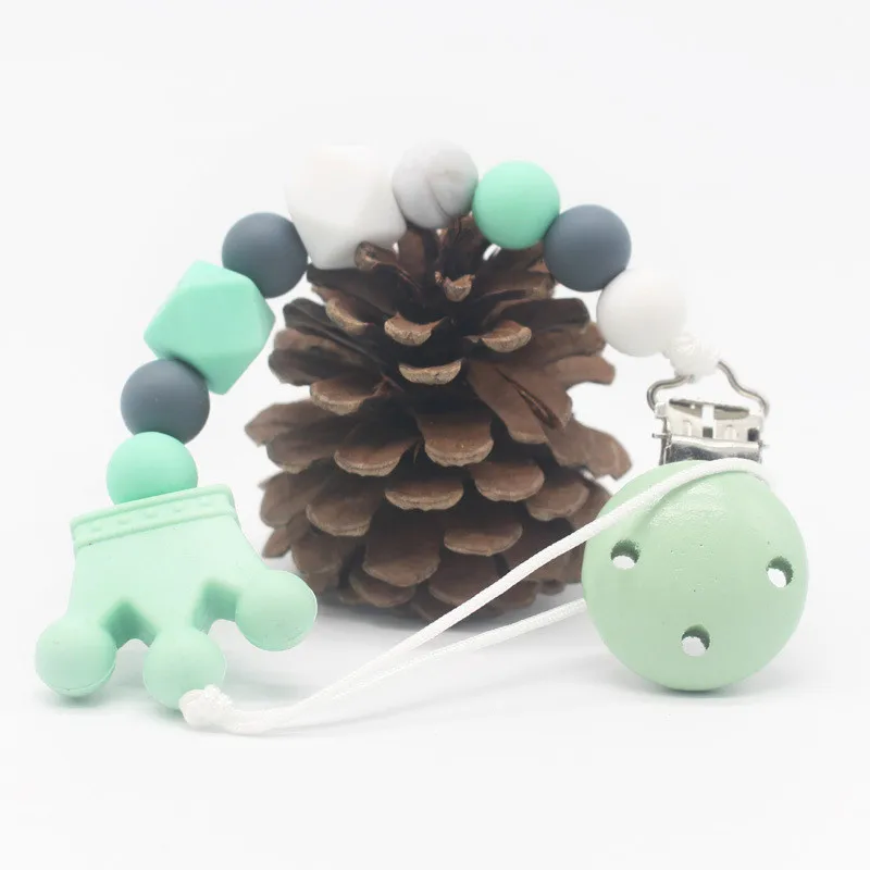 Цепочка для соски новинка силиконовая Детская Соска с зажимом корона цветная