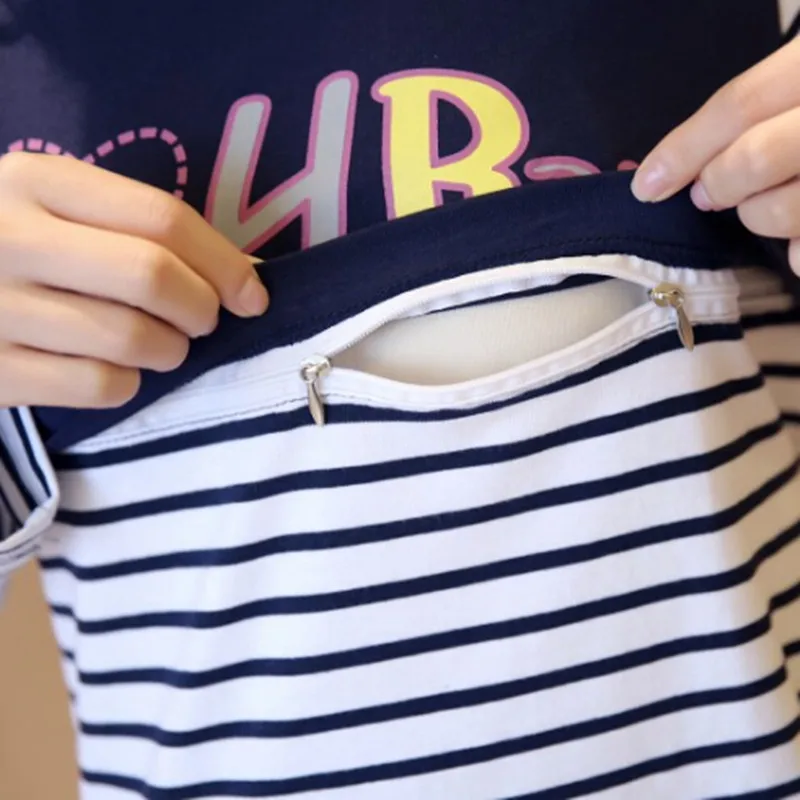 Весенние топы для кормящих матерей с длинными рукавами простая хлопковая одежда