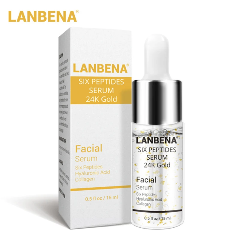 LANBENA Six сыворотка с пептидами 24K Золотая Сыворотка для лица против старения морщин