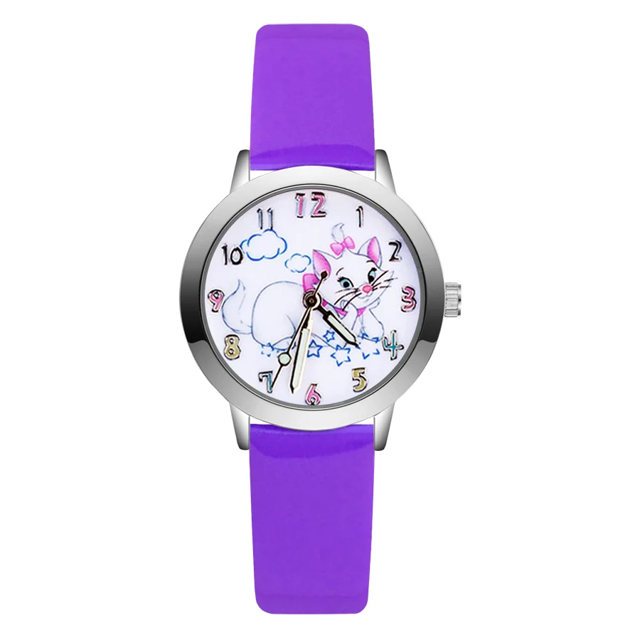 Модные детские часы в стиле мультфильма с милым котом и облаком кварцевые