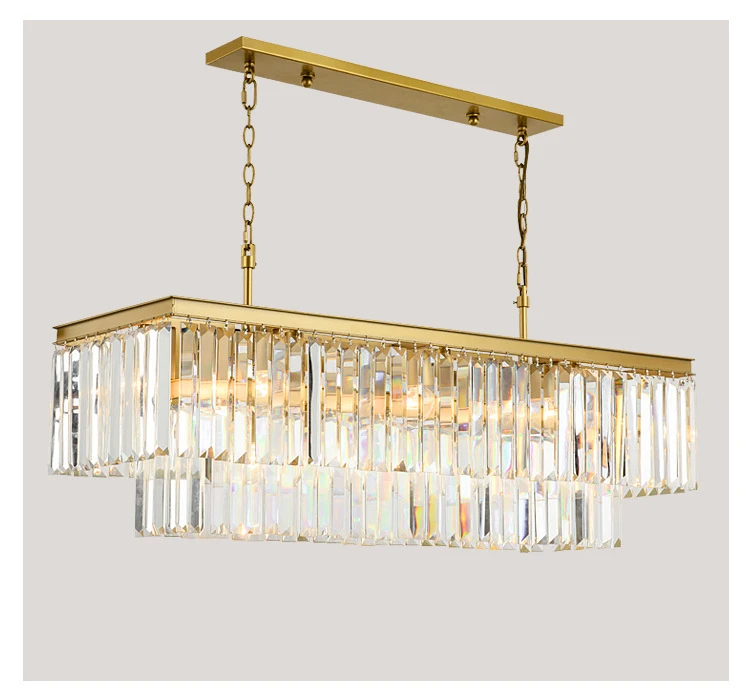 length80 Gold American Style Retro Chandeliers LED Crystal Lighting For Living Room Bedroom Hall Hotel Restaurant Dining Room Fashion - Цвет абажура: length80