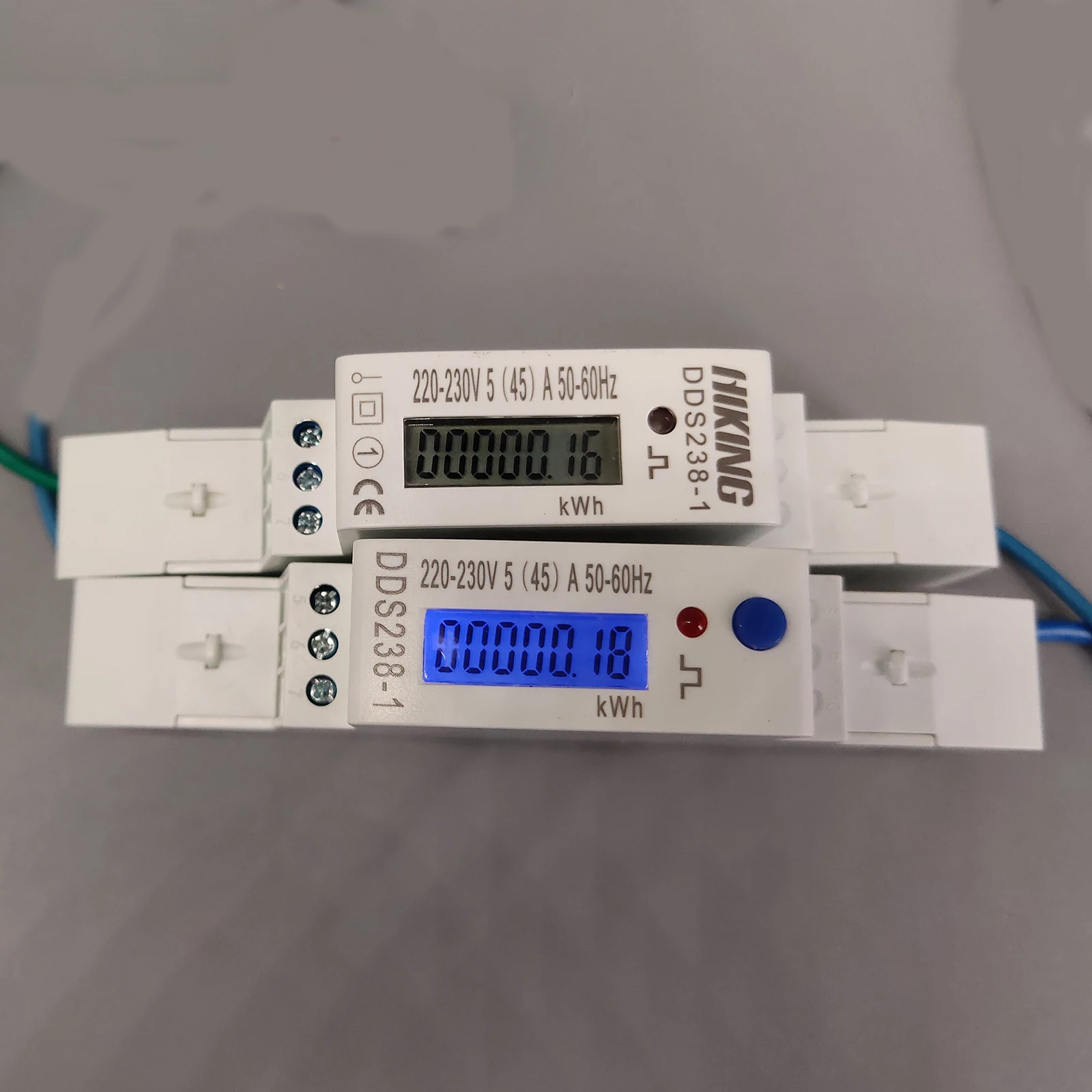 5(45) A 45A 220V 230V 50HZ 60HZ ЖК-дисплей однофазный din-рейку кВтч Ватт час din-рейка Синий Подсветка счетчик энергии
