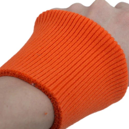 Orange red Плотный Хлопок, плотный эластичный трикотажный свитер, манжеты на рукавах, ребристая трикотажная ткань в рубчик для пухового пальто - Цвет: Orange red