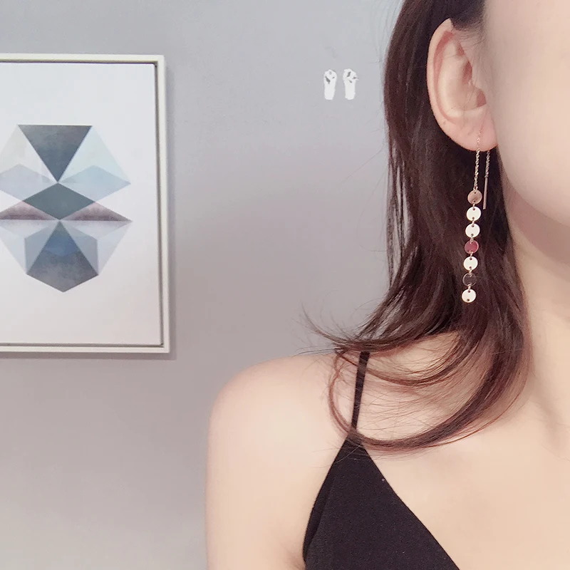 Серьги-гвоздики с блестками YUN RUO круглые серьги-гвоздики кисточкой розового