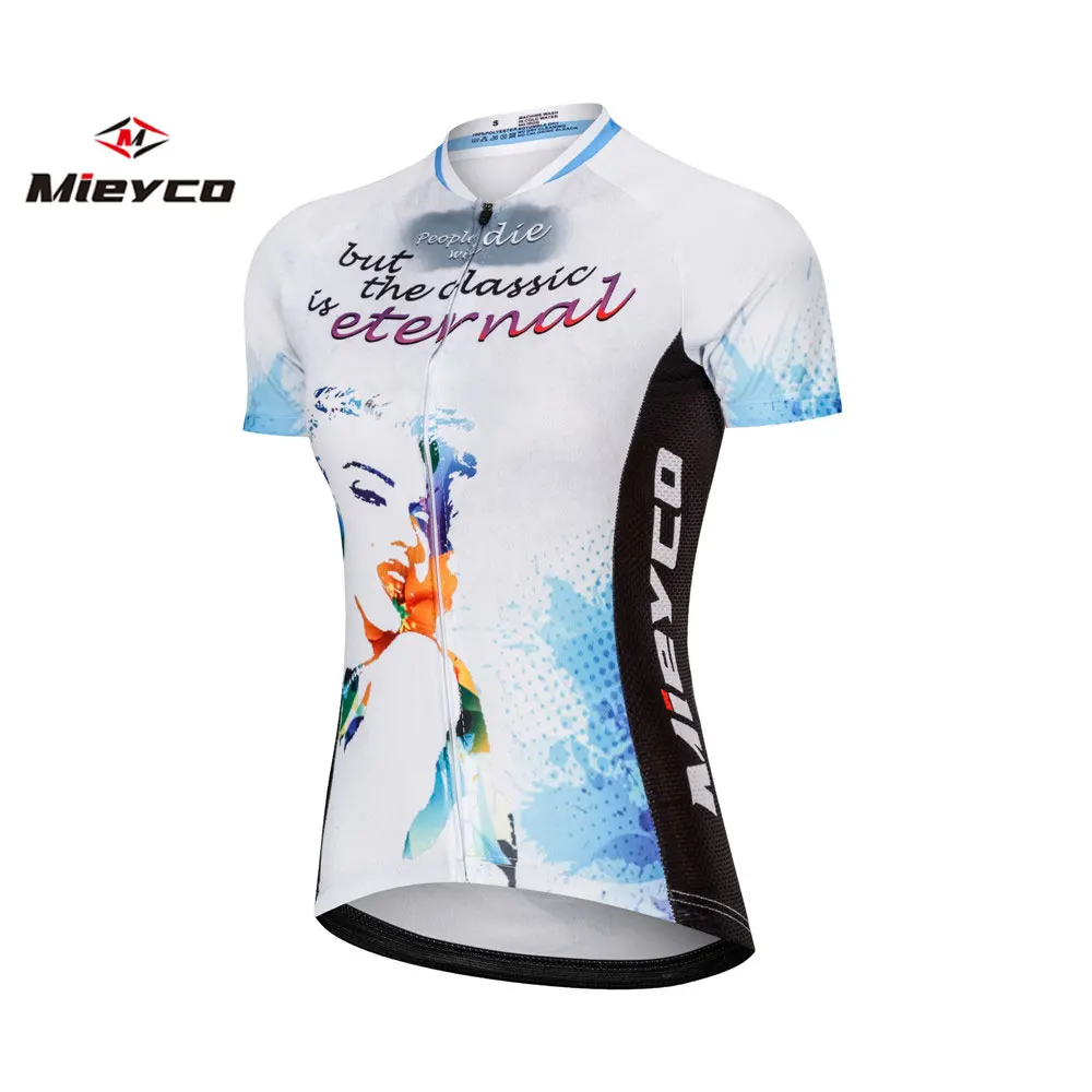 Женская велосипедная майка Mieyco белая с коротким рукавом для езды на велосипеде