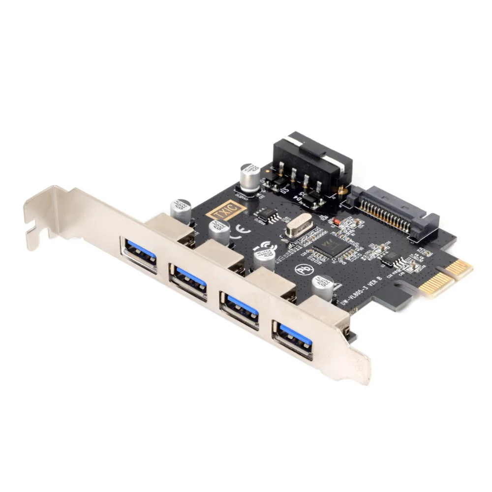 Zihan 4 порта PCI E к USB 3 0 HUB Express адаптер расширения 5 Гбит/с для материнской
