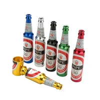 mini beer bottle smoke pipes portable cigarette holder creative funny gifts smoking pipe herb tobacco pipes smoke grinder