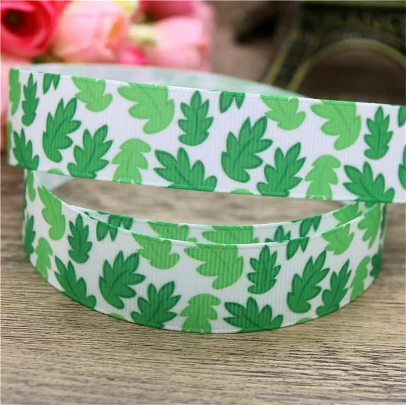 DHK 50 ярдов тропический лист напечатанный grosgrain ленточный аксессуар украшение для