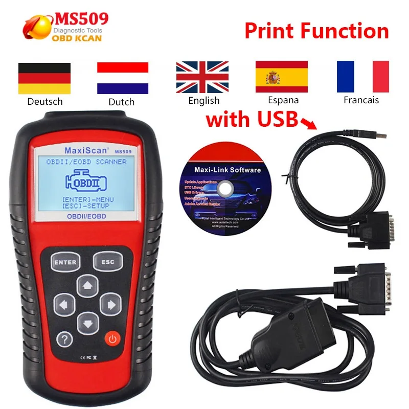 Autel MaxiScan MS509 OBD2 диагностический сканер неисправностей двигателя считыватель