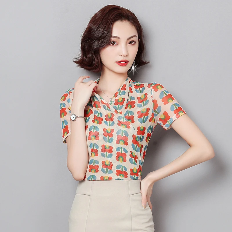 

womens tops and blouses short sleeve women shirts leopard blouse women summer women blouses 2019 V-neck women tops