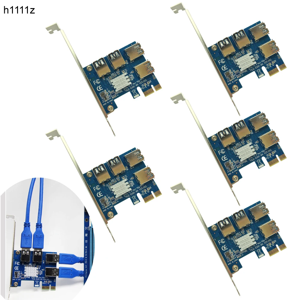 5 шт. Райзер карта PCIe PCI Express 16X 1 4 шт.|Компьютерные кабели и разъемы| |