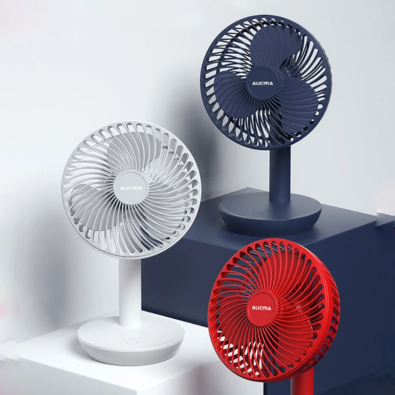

USB Charging Mini Fan Mute Table Desktop Small Fan Rechargeable Ultra Mute Strong Wind 4 Speeds Portable Air Cooling Fan Office
